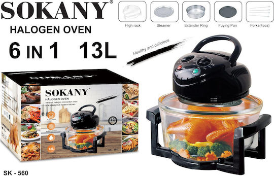 Sokany SK-560 Halogen Oven Cooker 13lt Black