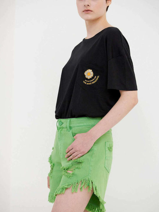 Femei Talie înaltă Pantaloni scurți Green Tea