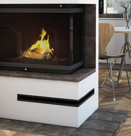 Kratki Corner Fireplace Air Shutter Black 56x56x9cm