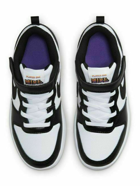 Court Kids Sneakers with Hoop & Loop Closure White