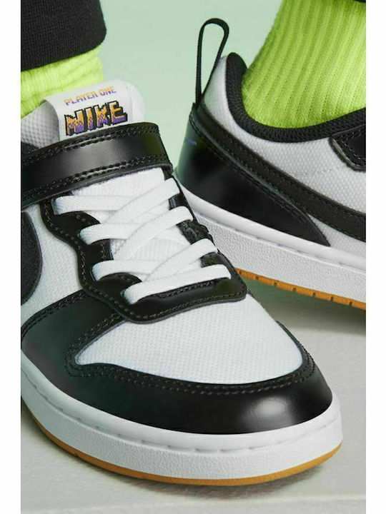 Court Kids Sneakers with Hoop & Loop Closure White