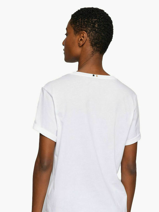 Hugo Boss Γυναικείο T-shirt Λευκό με Στάμπα