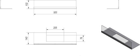 Kratki Golf Szyba Schützendes Glas für BioethaNol Fireplace