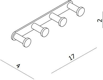 Langberger Series 280 Άγκιστρο Μπάνιου 4 Θέσεων με Βίδες 17x2cm Ασημί Langberger Series 280 Άγκιστρο Μπάνιου 4 Θέσεων με Βίδες 17x2cm Ασημί