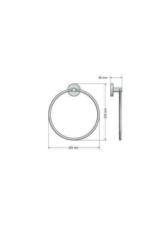 Sanco Twist Single Wall-Mounted Bathroom Ring Black 14309-M116