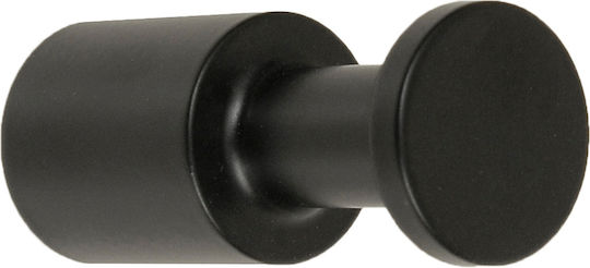 Pam & Co Άγκιστρο Μπάνιου Μονό με Βίδες ​2.2x2.2cm Μαύρο