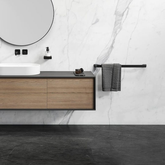 Geesa Shift Ράγα Μπάνιου Μονή Επιτοίχια με Βίδες ​60x60cm Μαύρη