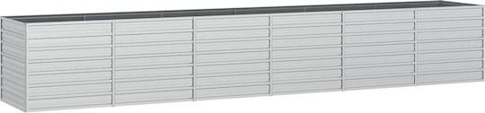 vidaXL Метална Кутия За Саксии Сребриста 480x80x77см