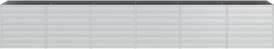 vidaXL Метална Кутия За Саксии Сребриста 480x80x77см