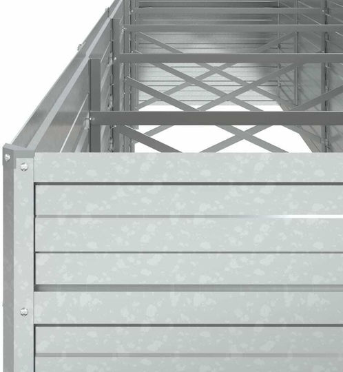 vidaXL Метална Кутия За Саксии Сребриста 480x80x77см