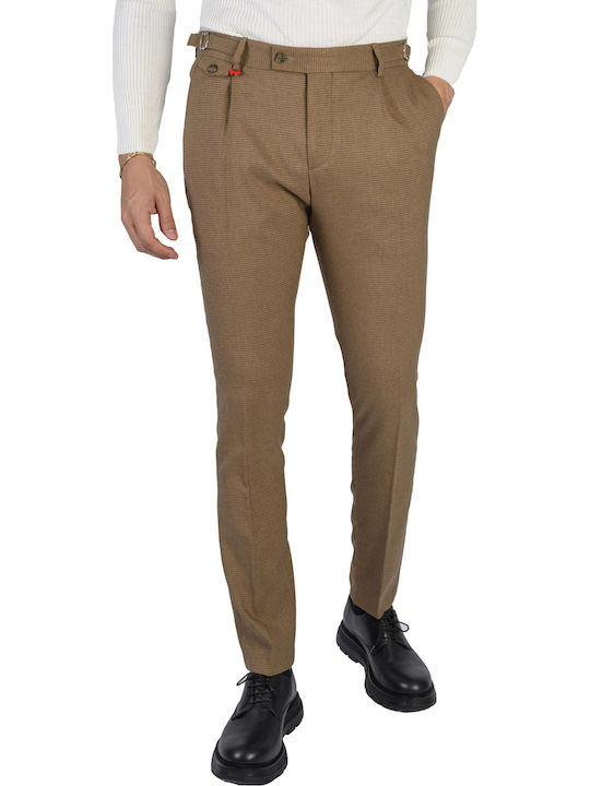 T2223 Herrenhosen Chino Elastisch Schlank Passform Braun