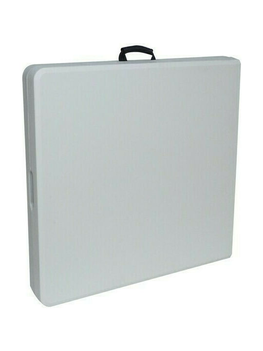 Plastic Masa Catering pentru spații exterioare Pliabil cu schelet metalic Alb 152x76x74buc