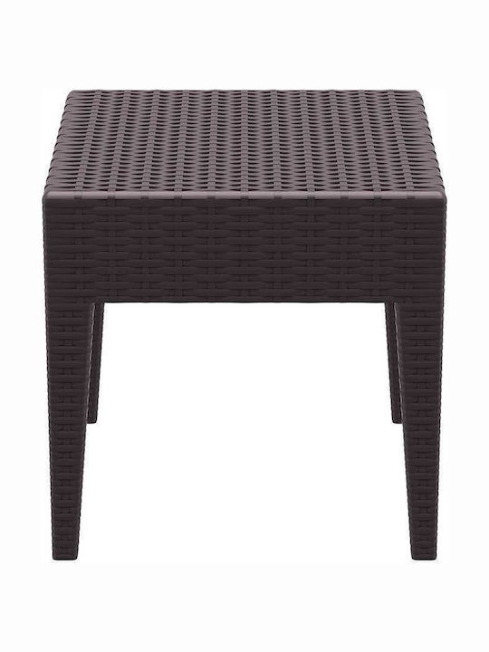 Tisch für kleine Außenbereiche Rattan Stabil Miami CAFE 45x45x45cm
