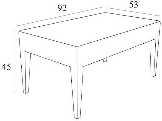 Miami Sitting Room Outdoor Free Standing Rattan Table White 92x53x45cm