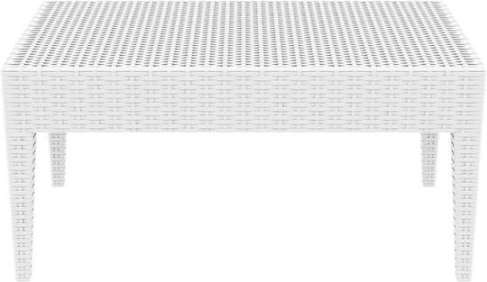 Miami Sitting Room Outdoor Free Standing Rattan Table White 92x53x45cm