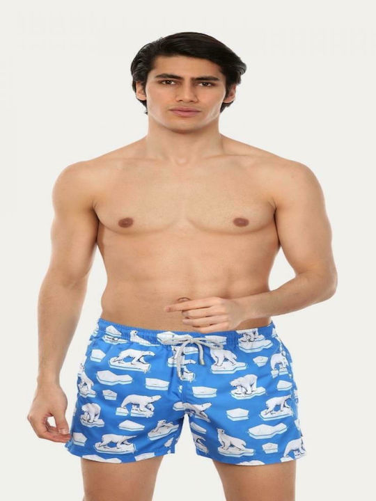 Icebear Men's Swimwear Shorts Blue with Patterns