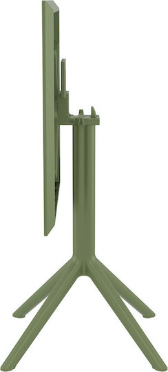 Tisch Café für kleine Außenbereiche Zusammenklappbar Sky Olive Green 60x60x74cm