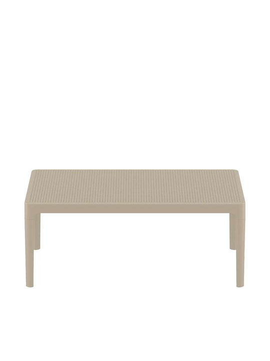 Sky Sitting Room Outdoor Free Standing Polypropylene Table Taupe 100x60x40cm