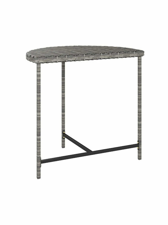 Auxiliary Garden Table for Small Outdoor Spaces Rattan Grey 80x50x75cm
