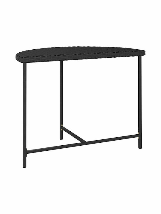 Outdoor Dinner Free Standing Rattan Table Black 100x50x75cm