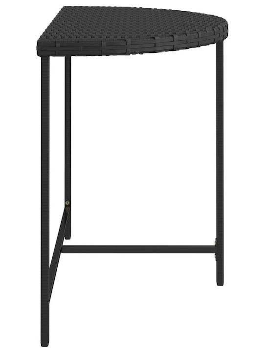 Outdoor Dinner Free Standing Rattan Table Black 100x50x75cm