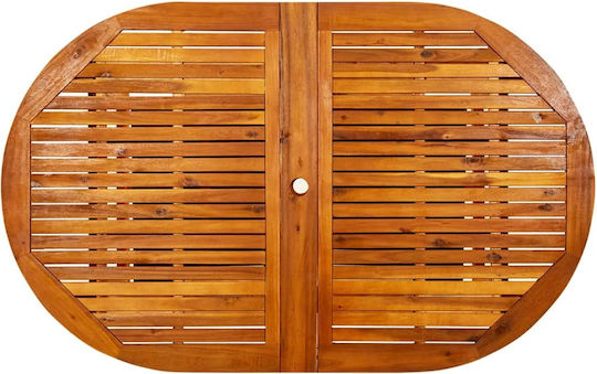 Masă Exterior Din Salcâm Extensibil Natural 160(+80)x100x75cm