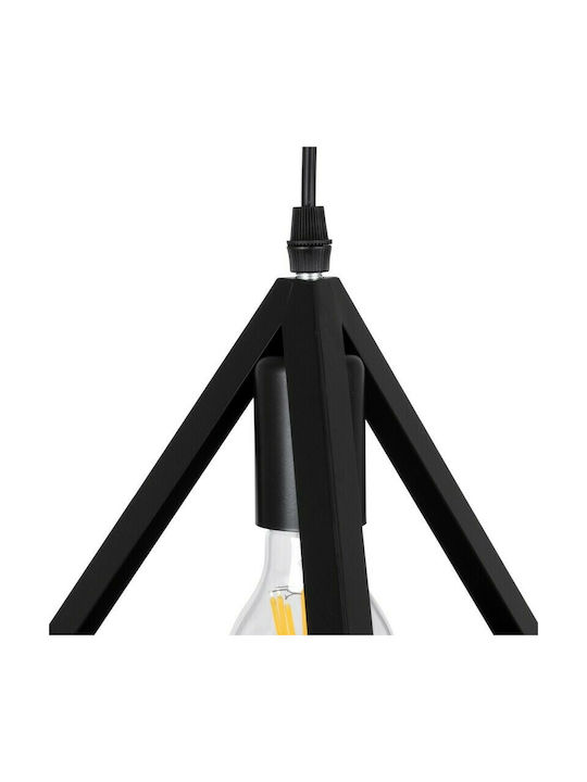 GloboStar Triangle Pendant Light Black Grid with Socket E27 60x22x130cm