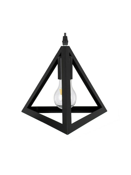GloboStar Triangle Pendant Light Black Grid with Socket E27 60x22x130cm