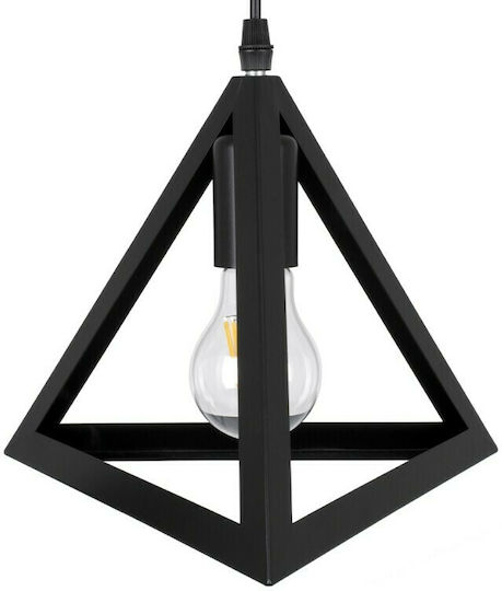 GloboStar Triangle Pendant Light Black Grid with Socket E27 60x22x130cm