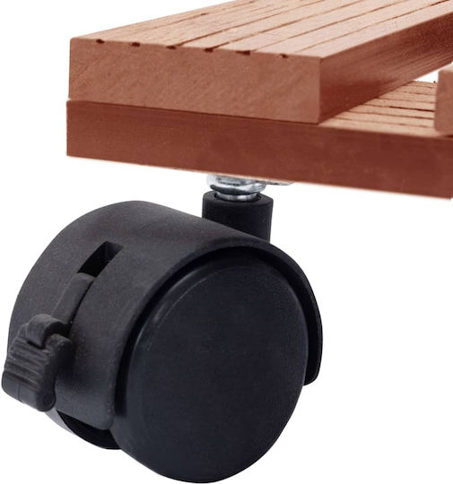 vidaXL Blumentopfständer Kunststoff Braun mit Rädern 30cmx30cmcm. 2Stück
