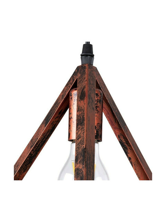 GloboStar Triangle Pendant Light Copper Grid with Socket E27 60x22x130cm