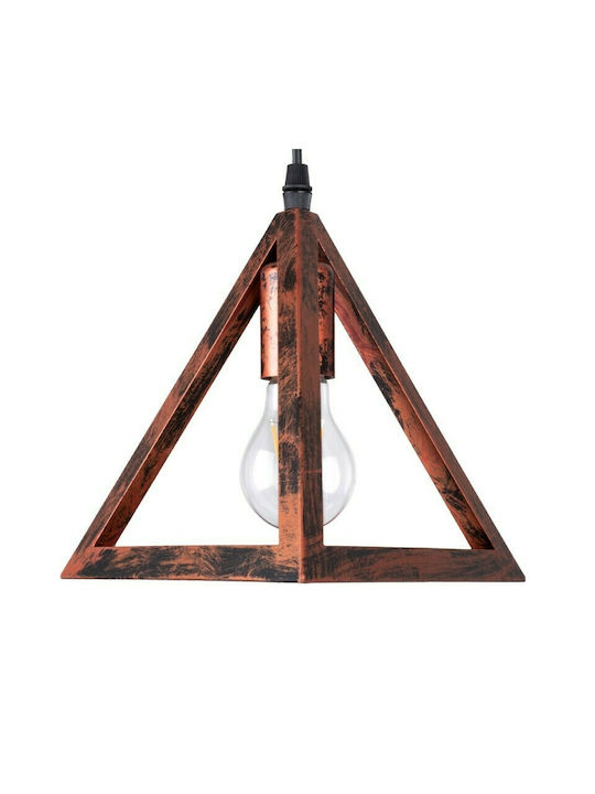 GloboStar Triangle Pendant Light Copper Grid with Socket E27 60x22x130cm