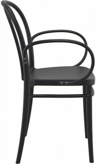 Καρέκλα Ζαππείου Πολυπροπυλενίου Victor XL Black 57x52x85εκ.