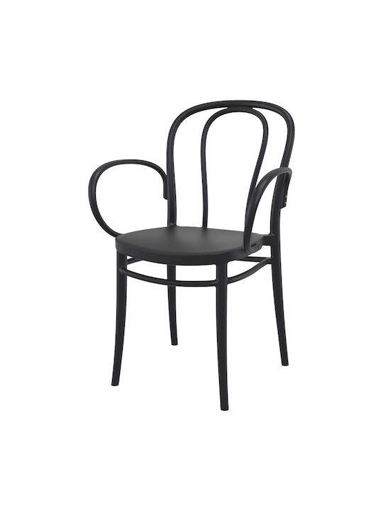 Καρέκλα Ζαππείου Πολυπροπυλενίου Victor XL Black 57x52x85εκ.