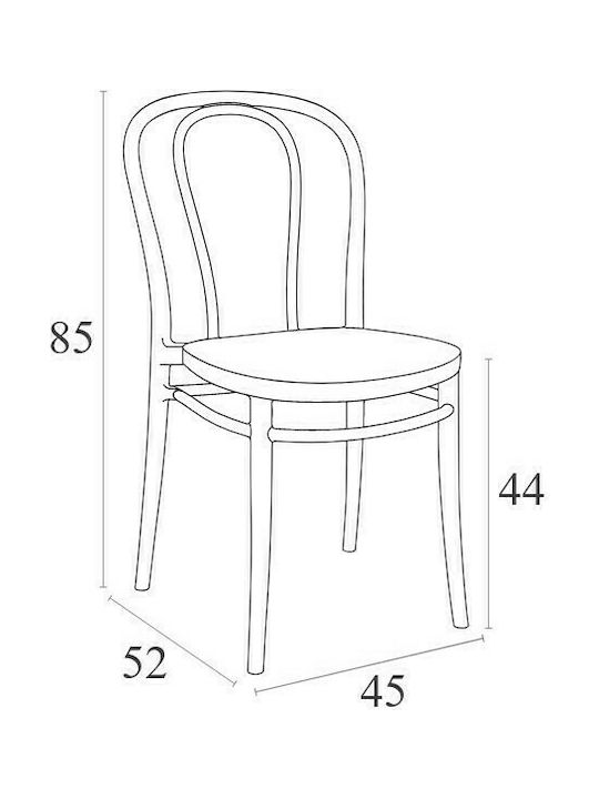 Zappeion Polypropylene Chair Victor Black 45x52x85cm