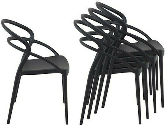 Outdoor Chair Polypropylene Pia Black 54x56x82cm