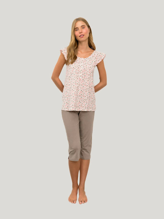 Vamp Sommer Damen Pyjama-Set Baumwolle