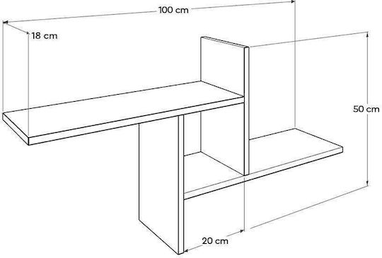 Wall Shelf Windmill Green 100x18x50cm