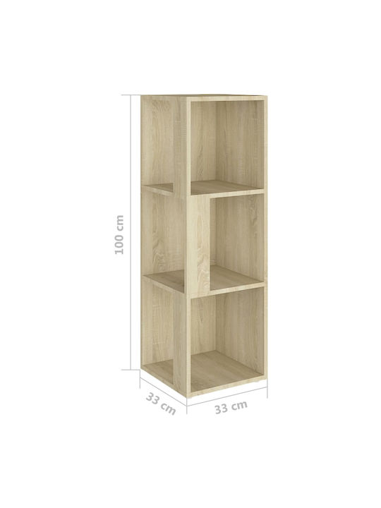 Eckbibliothek Sonoma Eiche 33x33x100cm