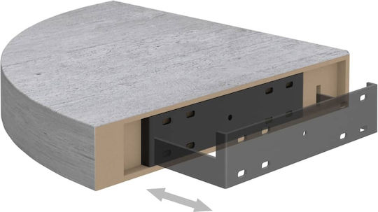 Eckiges Wandregal Grau Beton 25x25x3.8cm