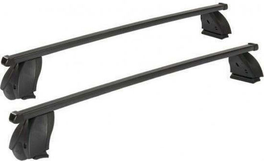 Cam Metallic Car Roof Bars 130cm for Ford S-Max 4D Set with Roof Rack Legs Black