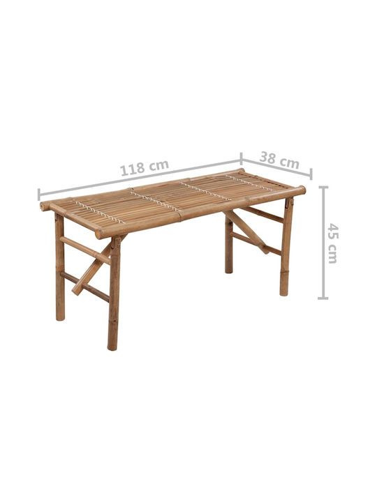 Bench Outdoor Bamboo with Pillows 118x38x45cm