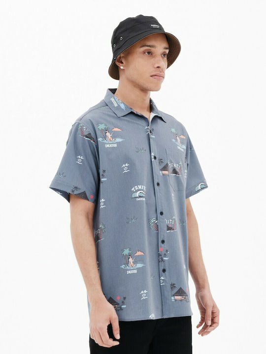 Short-sleeved Shirt Floral Blue