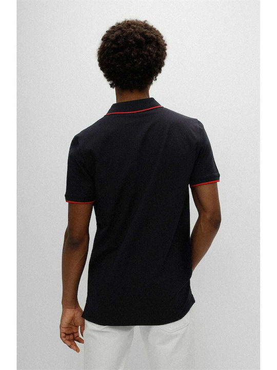 Hugo Boss Bluza Bărbătească cu Mânecă Scurtă Polo Neagră