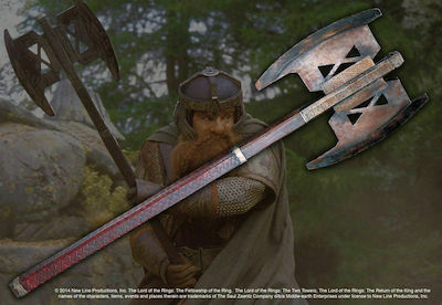 The Noble Collection Lord of the Rings: The Gimli Axe Weapon Replica length 86cm in Scale 1:1