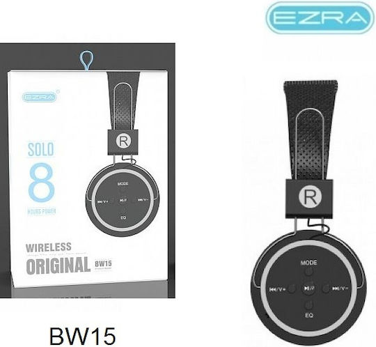 Ezra BH15 Fără fir Bluetooth On Ear Căști cu 5 ore de Funcționare Negre