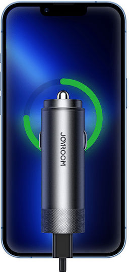 Joyroom JR-CL13 Φορτιστής Αυτοκινήτου 50W Γρήγορης Φόρτισης με Θύρες: 2xUSB Γκρι Χρώμα