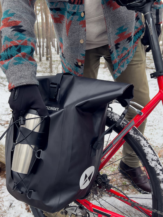 Wozinsky WBB24BK Geantă pentru portbagaj bicicletă Punga de bicicletă rezistentă la apă Trunchi de bicicletă 25l Negru