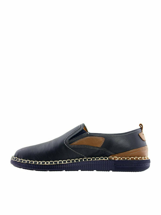 Ανατομικά Δερμάτινα Ανδρικά Slip-On Μπλε