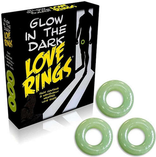 Spencer & Fleetwood Ltd Glow in the Dark Love Rings Green 3pcs